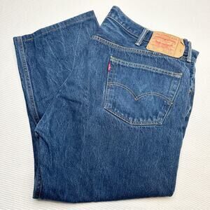 Levis 501 Jeans Mens 46x32 Blue Straight Button Fly